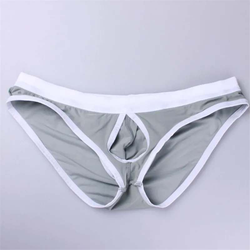 Underpants Briefs for Men Silk Slip Nylon Sexy Novelty U Convex Open Design New Style Hollow Out Breathable Mens Brief Panties Underwear