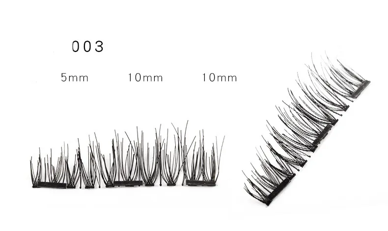 Pestañas postizas magnéticas Pestañas de visón 3D Reutilizables Tres / imanes duales Extensión de pestañas Pestañas 3D Extensiones de tiras completas Pestañas magnéticas