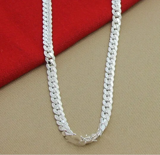 Wholesale-Fashion High quality  new womens mens male female 925 Sterling silver Necklace Necklaces Pendant chain Link Pendants KX130