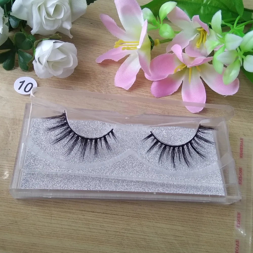 Natural Mink Strips Thick Cross False Eyelash 3D lashes Extensions factory supply for sale