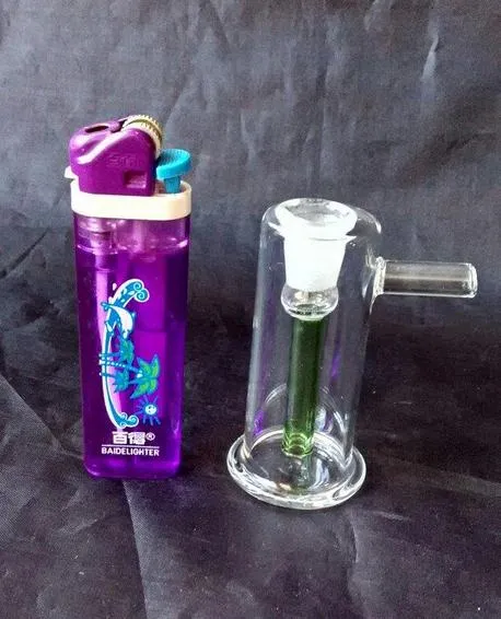 new Mini recess colored glass hookah / glass bong, gift accessories glass pot + running board + straw, color rand