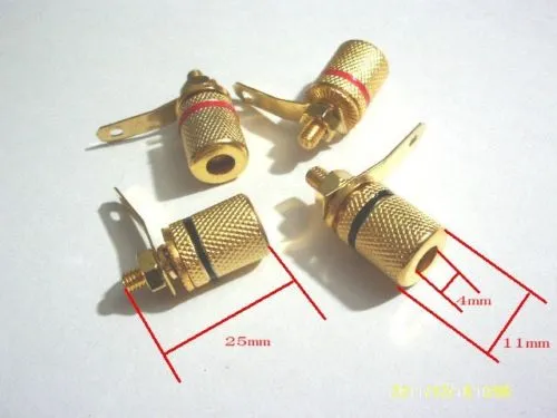 100 PCS Gold Plated Speaker Amplifier Terminal Binding Post