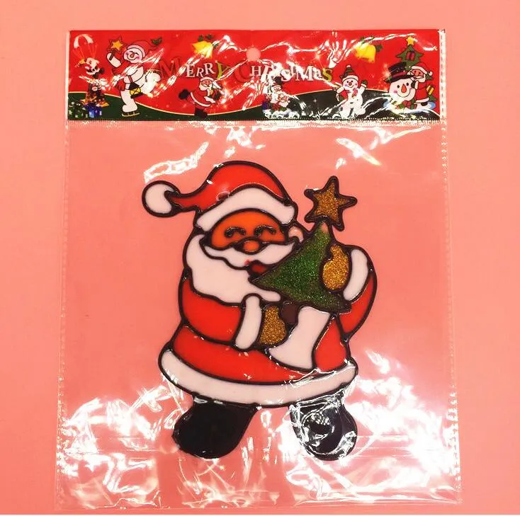 Christmas decorations remove jelly STICKER can be removed easy BEDROOM WALL WINDOW ROOM Santa Claus Wall Sticker christmas wreath CS007