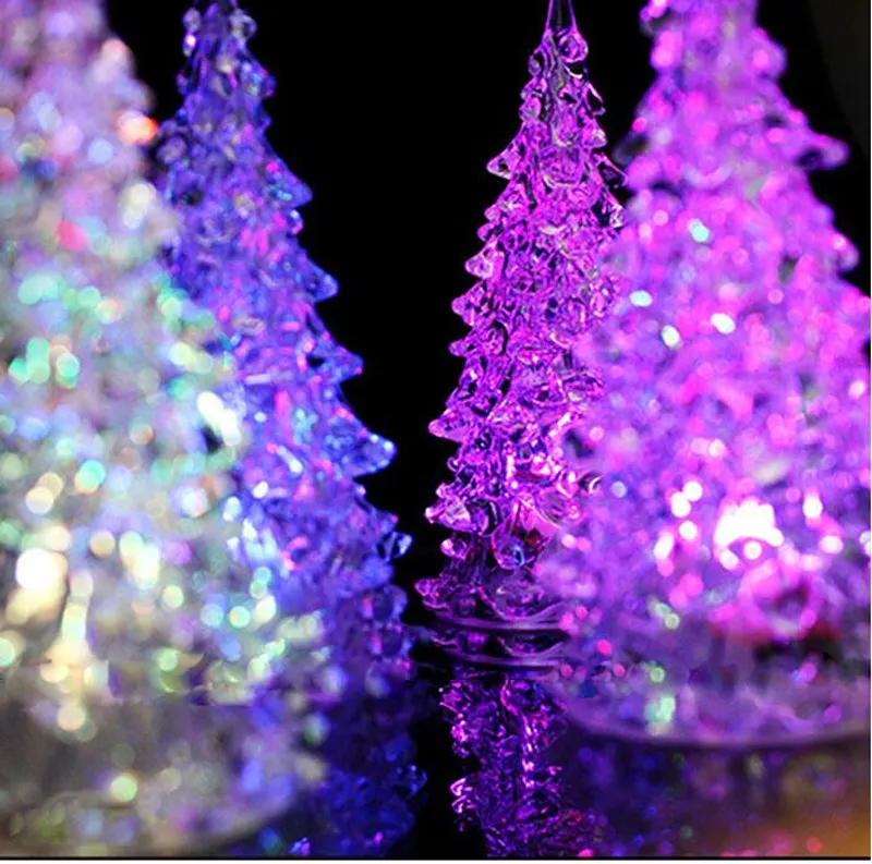 Mini beautili mini acrilico cristallo ghiacciato Crystal Cambiamento Lampada Light Decoration Regalo dell'albero di Natale Desta a led Lampada Decortable LI4770679