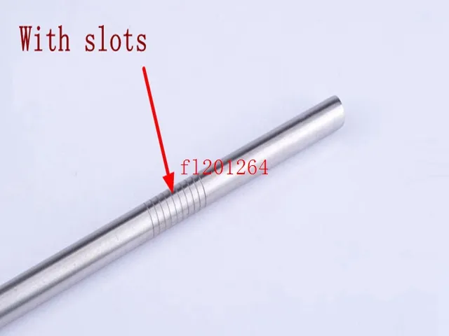 6mm*215mm 8.5" Straight 304 Stainless Steel Straw metal Drinking Straws With Thread