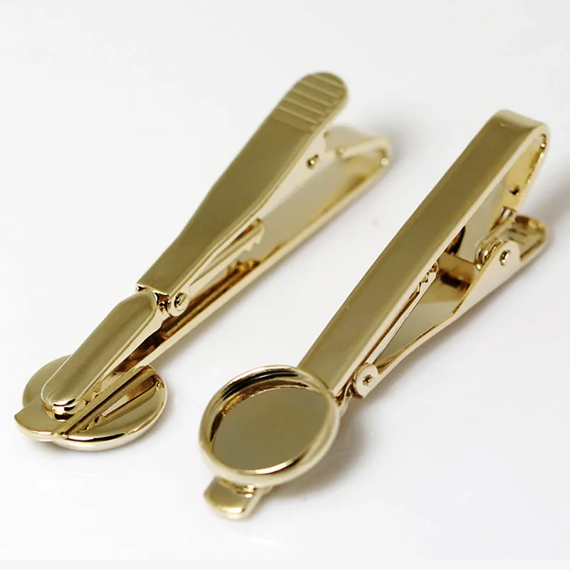 Hochwertige, 18 Karat vergoldete Krawattenklammer von Beadsnice für Herren, handgefertigte Krawattenklammer mit 12 mm runder Cabochon-Fassung, 10 StückID 23646