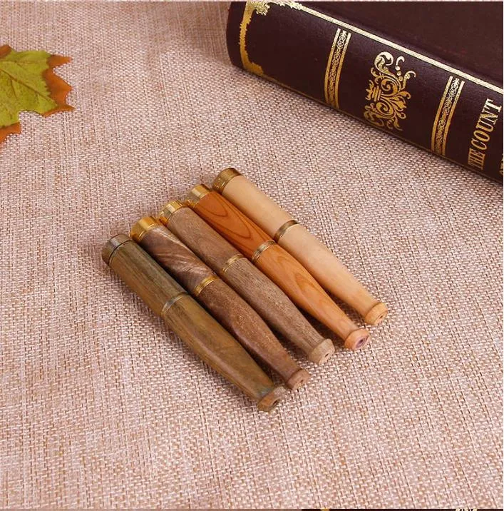 Suporte de cigarro de filtro duplo Rod de madeira de cigarro, madeira de ￩bano, sa￺de masculina