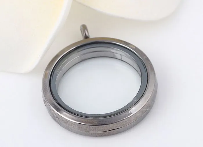 30MM Plain Round Magnetic Glass Living Floating Locket Pendant Fit For Chain Necklace Whole244b