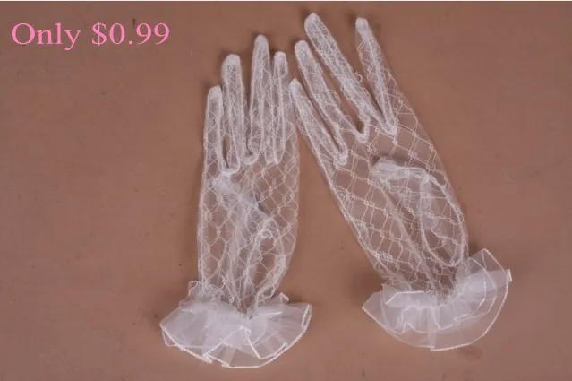 2018 super goedkope volledige vinger pols lengte sheer tule bruids handschoenen nieuwe collectie goedkope in voorraad kant bruiloft handschoenen bruiloft accessoire