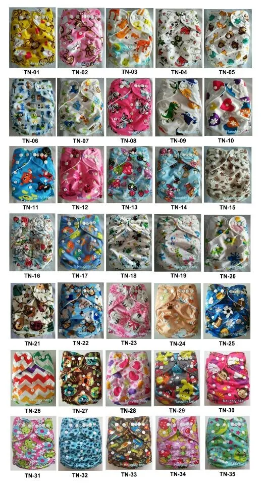 2016 New Cartoon Diapers Print Baby Nappies Prints Modern Kid Cloth Diapers WithOUT Insert 35 color you can choosen 5pcs /lots