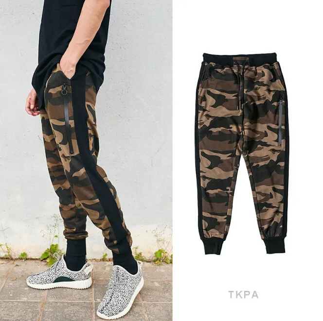 Mannen mode camouflage broek casual sporten slijtage kleding potlood broek mannelijke joggers