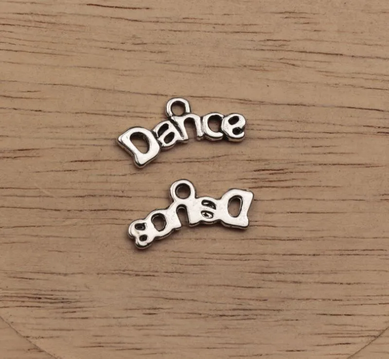 Charms Plates Dance 20x9mm Antique Silver Color Plated Pendants Making DIY Handmade Jewelry