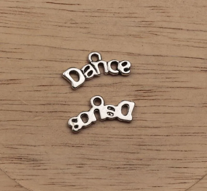 Charms Płyty Dance 20x9 mm Antique Srebrny kolor Pendanty tworzące ręcznie robioną biżuterię