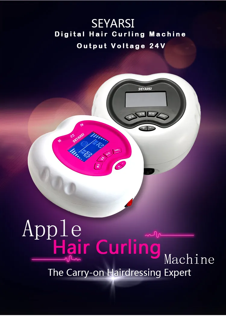 Ny ankomst 220V Mini Hair Curling Machine, Hårperummateri, Apple Shape, Färg Rosa, 24V Utgång