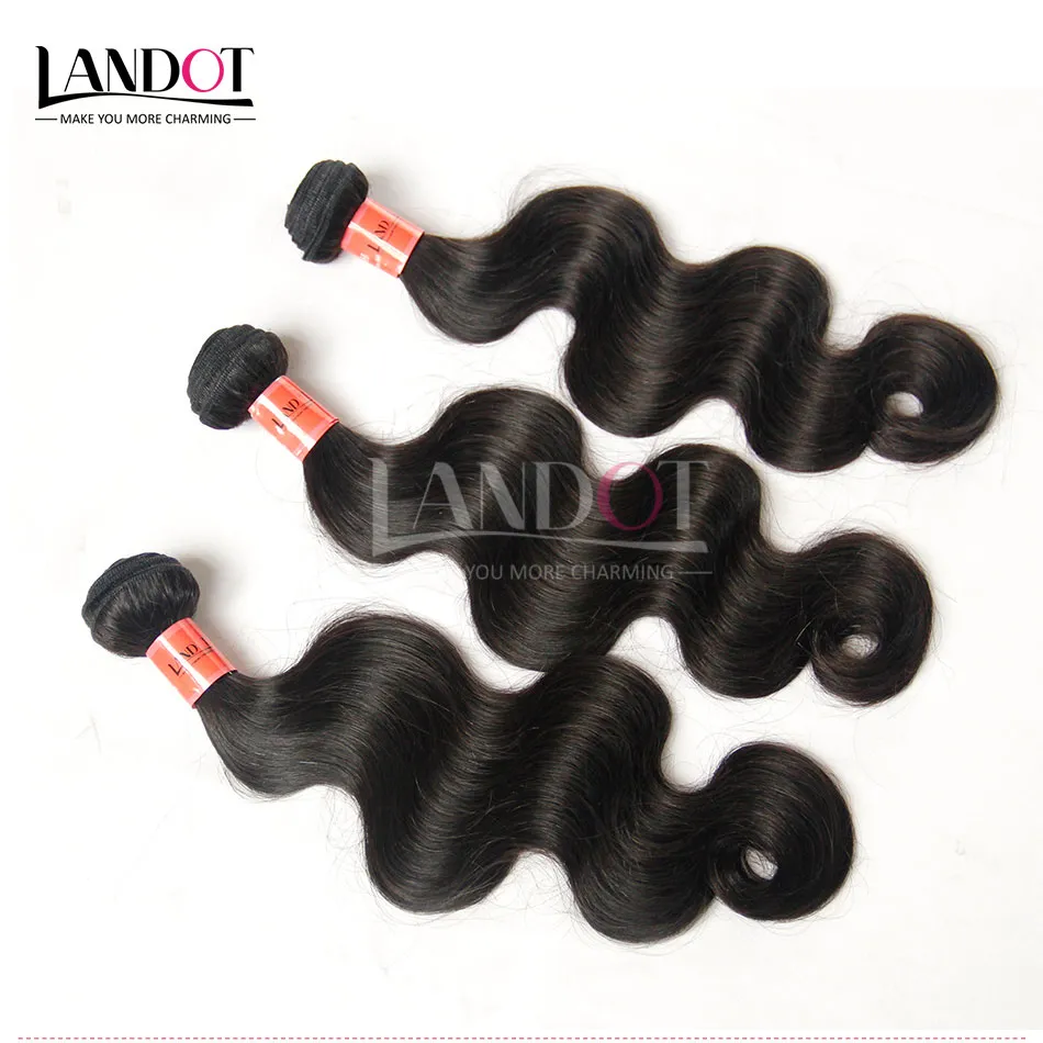 Brasiliansk Virgin Hair Body Wave Obehandlad Peruvian Indian Malaysian Kambodjansk Remy Human Hair Weave Bundlar Naturliga svarta Full Extensions