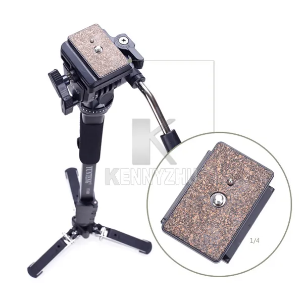 YUNTENG 288 monopiede di supporto a tre piedi con testa panoramica fluida VCT288 videocamera DSLR DV Camcorder9126787