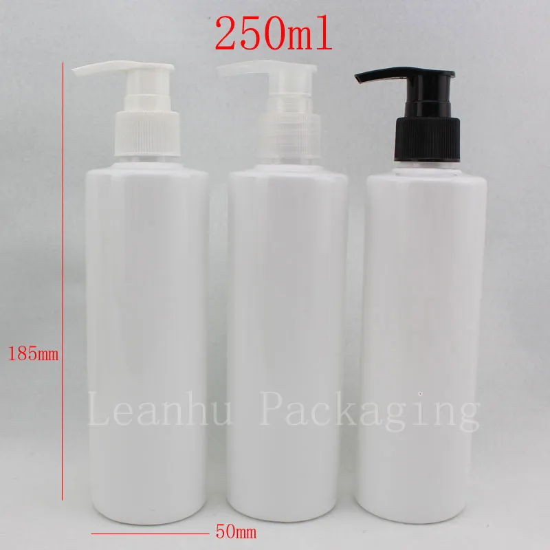 Contenitori vuoti per shampoo con pompa per lozione bianca da 250 ml X 20 per imballaggi cosmetici, bottiglie in plastica PET con distributore di sapone liquido