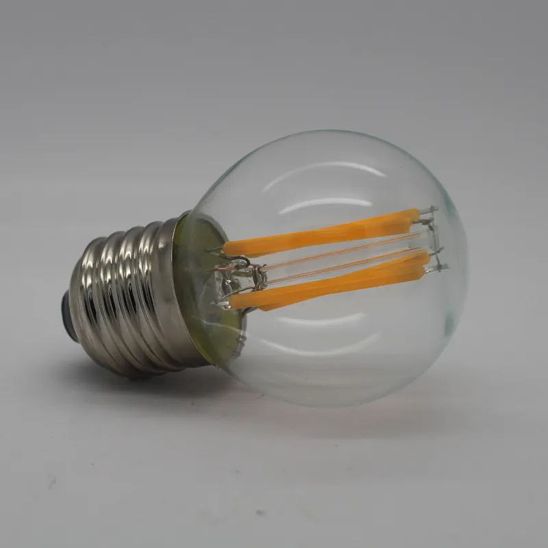 2w 4w 6w 8w led filament bulb light Dimmable G45 C35 A60 glass clear e27 b22 e14 360 degree led lamp for indoor