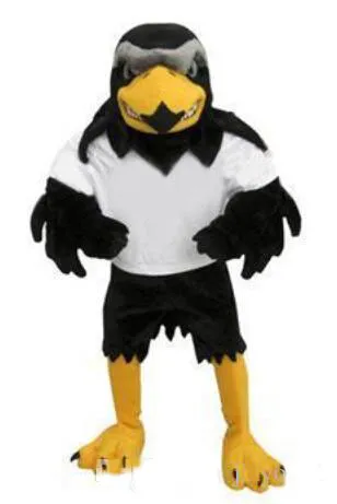 2018 Hoge kwaliteit Deluxe Pluche Falcon Mascot Kostuum Volwassen Grootte Eagle Mascotte Mascota Carnaval Party Cosply Costum