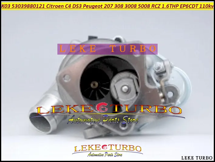 K03 53039880121 53039880121 53039700120 0375R9 Turbo Turbocompresseur Pour Peugeot 207 308 3008 5008 RCZ Citroën C4 DS EP6DT EP6CDT 1.6THP 110kw