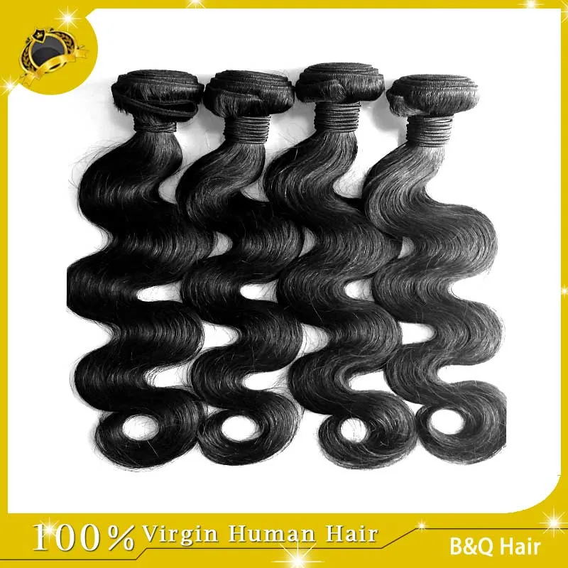 Barato de alta calidad sin procesar 8A 8-30 pulgadas Onda del cuerpo de Malasia Cabello de cabeza completa teje extensiones de cabello humano natural