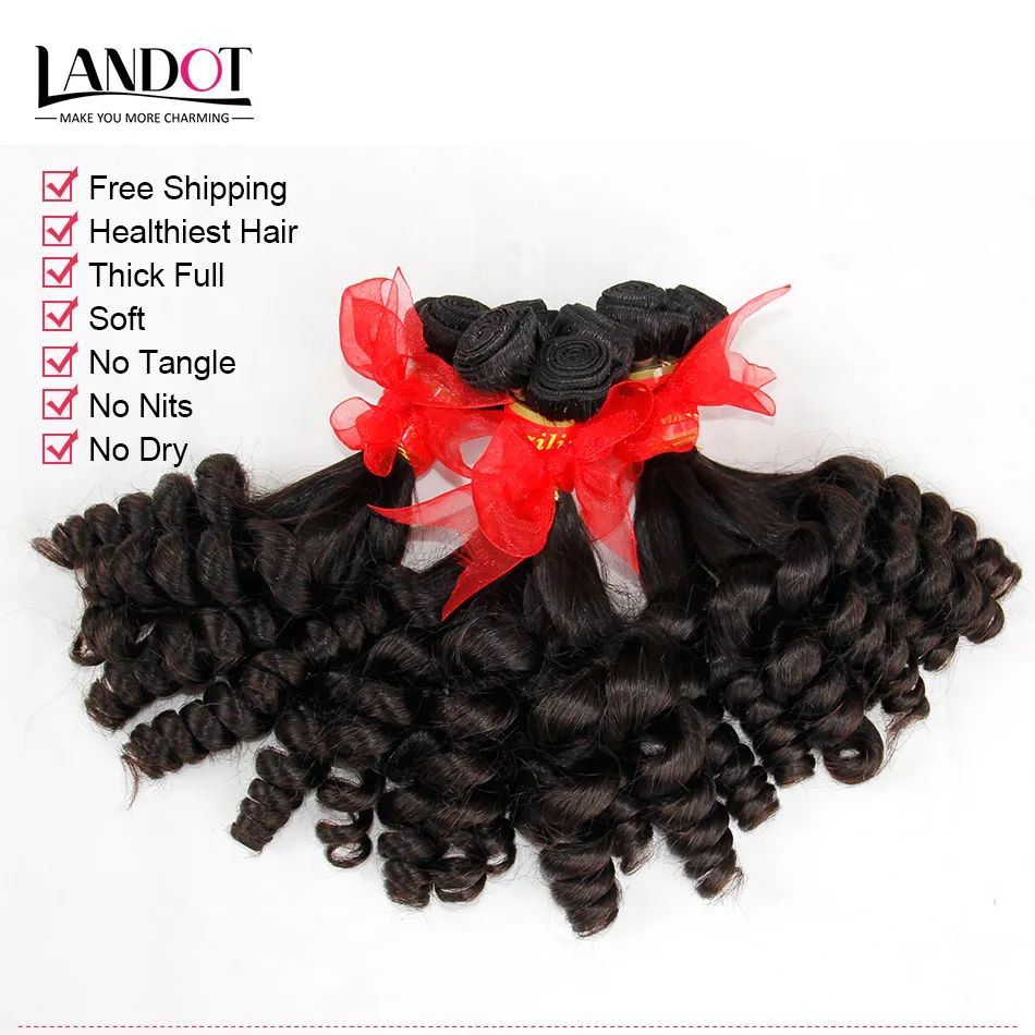 Aunty Funmi Virgin Human Hair Weave Bouncy Egg Romance Curls Unprocessed Brazilian Peruvian Indian Malaysian Cambodian Hair Extension Top 8A