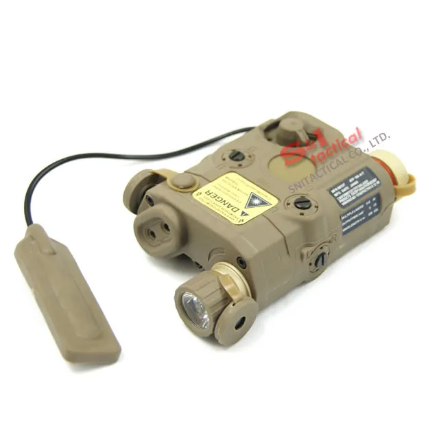 Tactical AN/PEQ-15 grön laser med vit LED-ficklampa Ficklampa IR-belysning för jakt utomhus svart/mörk jord