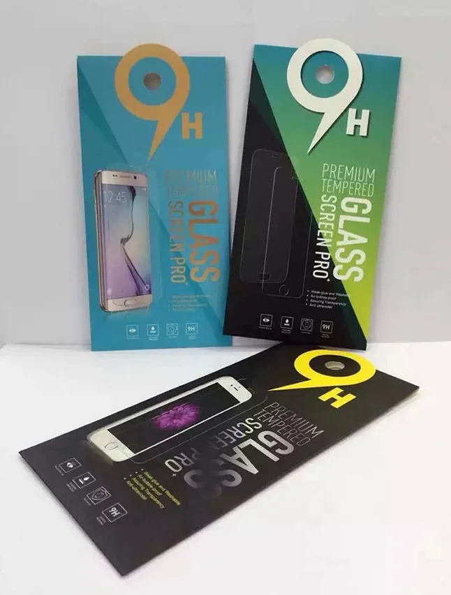 Pusty pakiet detaliczny Czarne pudełka papierowe 10 sztuk Każdy tanie pudełko Opakowania do premii Szkło Hartowane 9H Protector Sony Telefon komórkowy Samsung