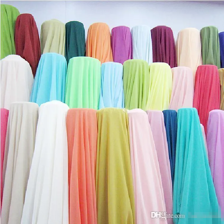 5 yards 100D chiffon jurk stof jurken stof voor bruiloft / prom / avond / feest / cocktail / bruidsmeisje jurken goedkope kleurenkaarten jurk stof