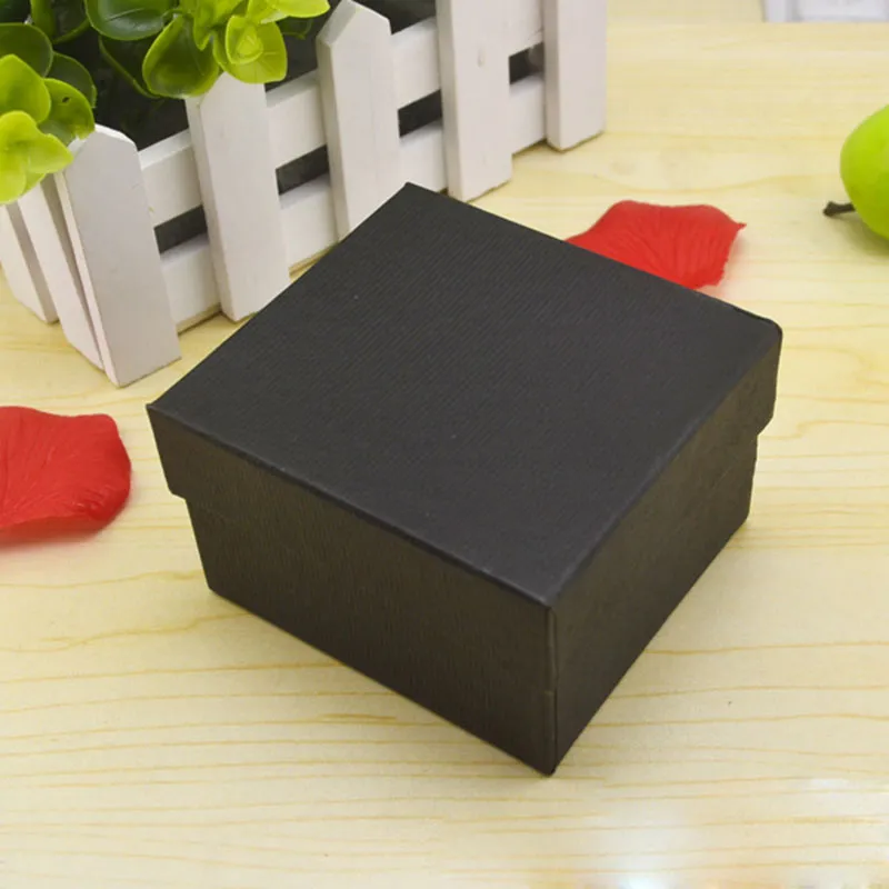 Modische Uhrenboxen, quadratisches Uhrenetui aus schwarzem rotem Papier mit Kissen, Schmuck-Display-Aufbewahrungsbox 230115