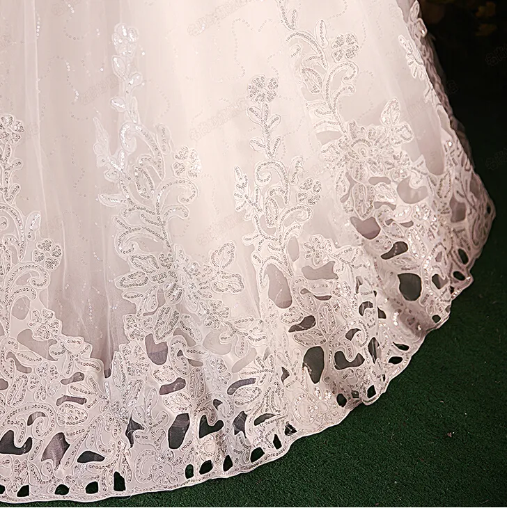 New Arrivals Fantastic Beatiful Sleeveless Elegant Sweet Princess Appliques/Beads Lace up Wrapped Chest Ball Gown Wedding Dresses