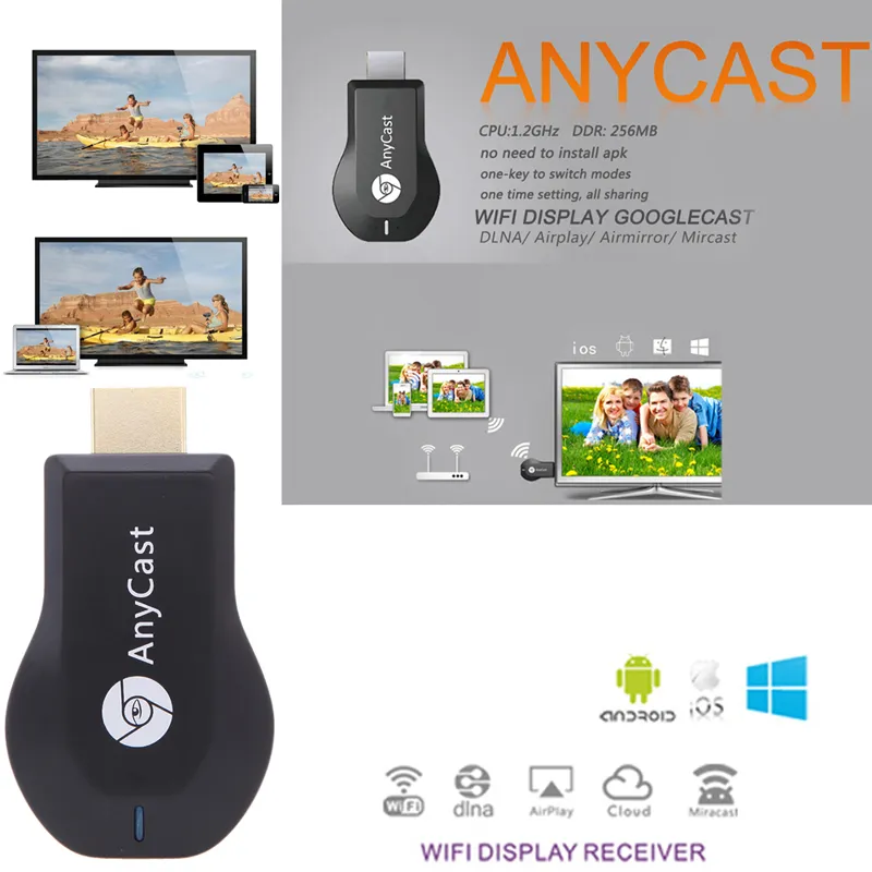 Nieuwste Anycast TV Stick Miracast Airplay DLNA Dongle Smart WiFi Display voor iOS Andriod Beter dan Ezcast / Chromecast Gratis DHL