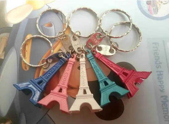 Более красочные Брелок для ключей Кольца Парижа Эйфелевой башни сувенирный брелок Свадебный подарок 500 шт / много