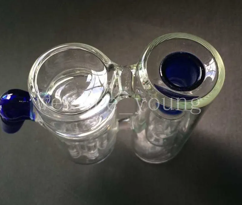 Duschhuvud Ash Catcher Dubbelkammare med 7 ARM TREE PERC ASHCATCHER FÖR GLASS BONGS Glass Rökning Tillbehör