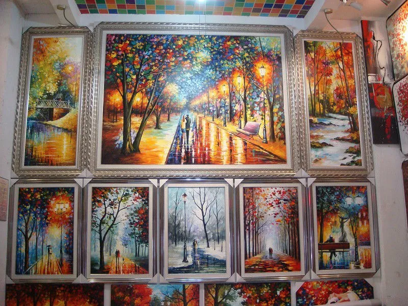 100 Ręcznie malowany krajobraz bez szkarłatowy malarstwo gruby teksturę Kolor Wysokiej jakości płótno Dekor Home Decor Mural JL0726213671