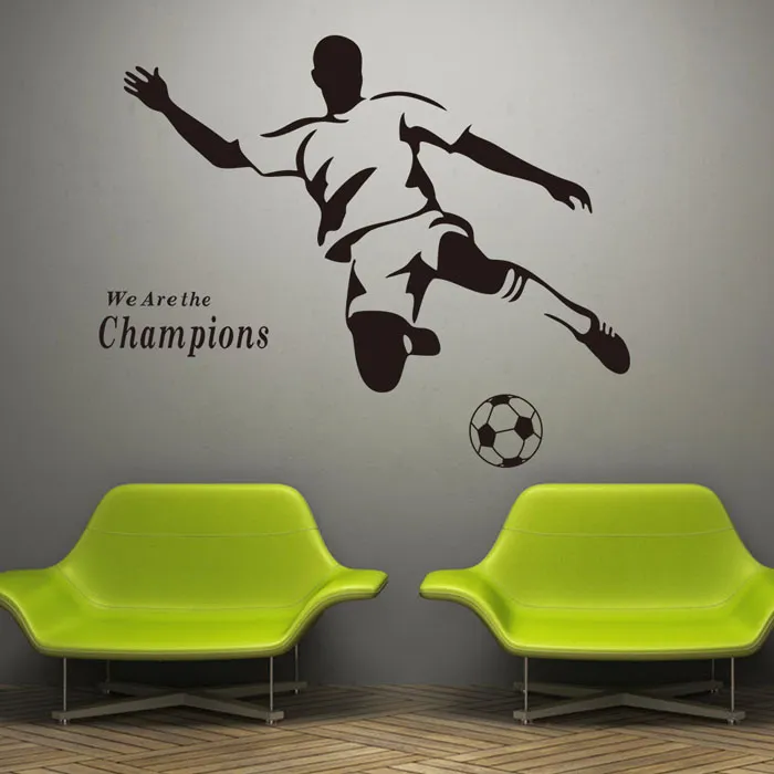 2016 new Soccer Wall Decal Sticker Sports Decoration Mural for Boys Room Wall Stickers 