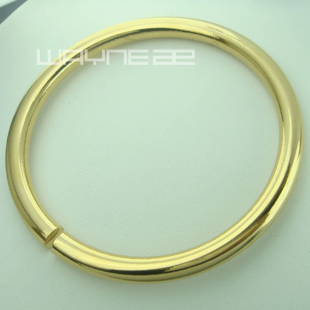 Bracciale bangle da uomo da donna in oro giallo 18 carati GF solido liscio D60mm 40g G101