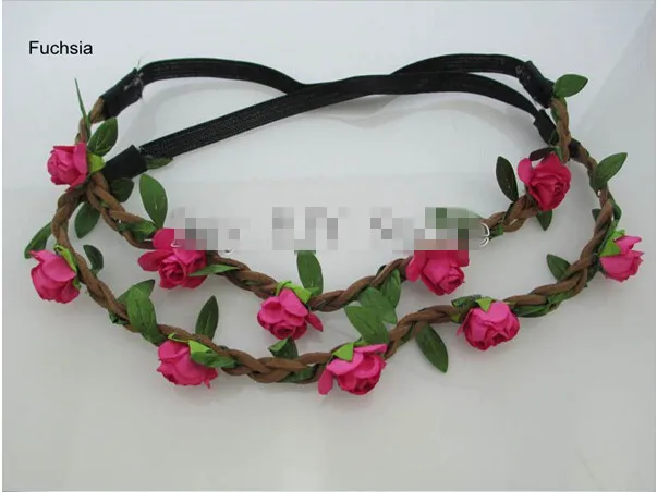Bride Bohemian Style Flower Headband Festival Party Wedding Floral Garland Headband Flower Crown Headwear