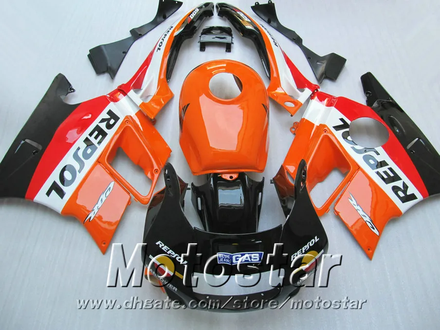 7Gifts Fairing Kit för Honda CBR 600 F2 1991 1992 1993 1994 Orange Svart Repsol Body Reparation Fairings CBR600 91-94 Bodywork