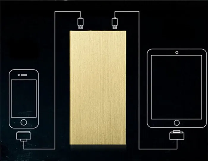 울트라 - 씬 듀얼 USB 10000mah 파워 뱅크 휴대용 충전기 Powerbank iPhone 용 외장 배터리 5 6 plus 6S iPad for Sumsung Xiaomi LG