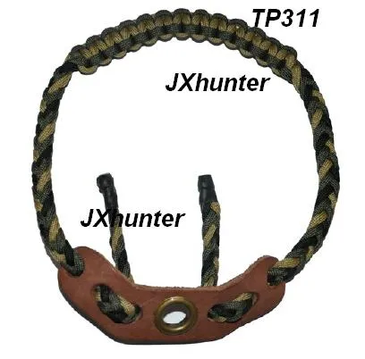 10ピース/ロットの新しいアーチェリー狩猟調節可能な編組パラシュートコード弓スリングの再発と複合弓