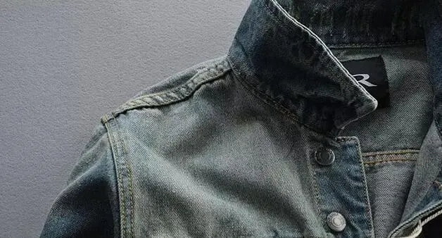 Vintage Brand Men Men Denim Jacke New Tide Star Slim Denim Jacken für Männer Fashion Casual Turn Down Kragen Jacken Männer kostenlos Versand