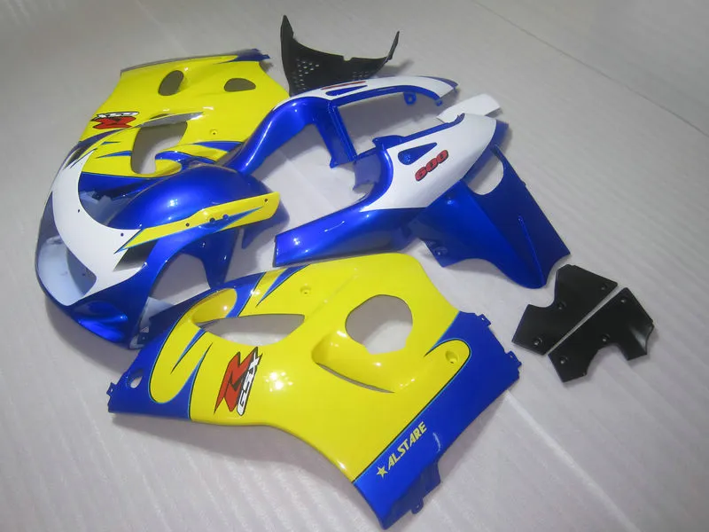 Kit completo de carenagem ABS para SUZUKI GSXR600 GSXR750 1996 1997 1998 1999 2000 GSXR 600 750 96-00 carenagem de plástico amarelo azul preto GB25