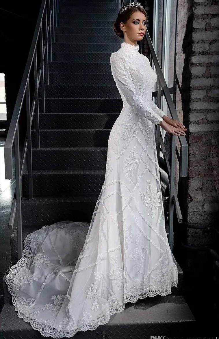 Abiti da sposa vintage maniche lunghe hotsell