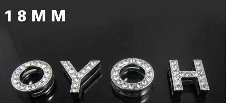 500 조각 / 로트 8mm / 10mm A-Z Rhinestone 편지 DIY 애완 동물 이름을위한 매력! DIY 개 고양이 애완 동물 칼라 슬라이드 매력 편지