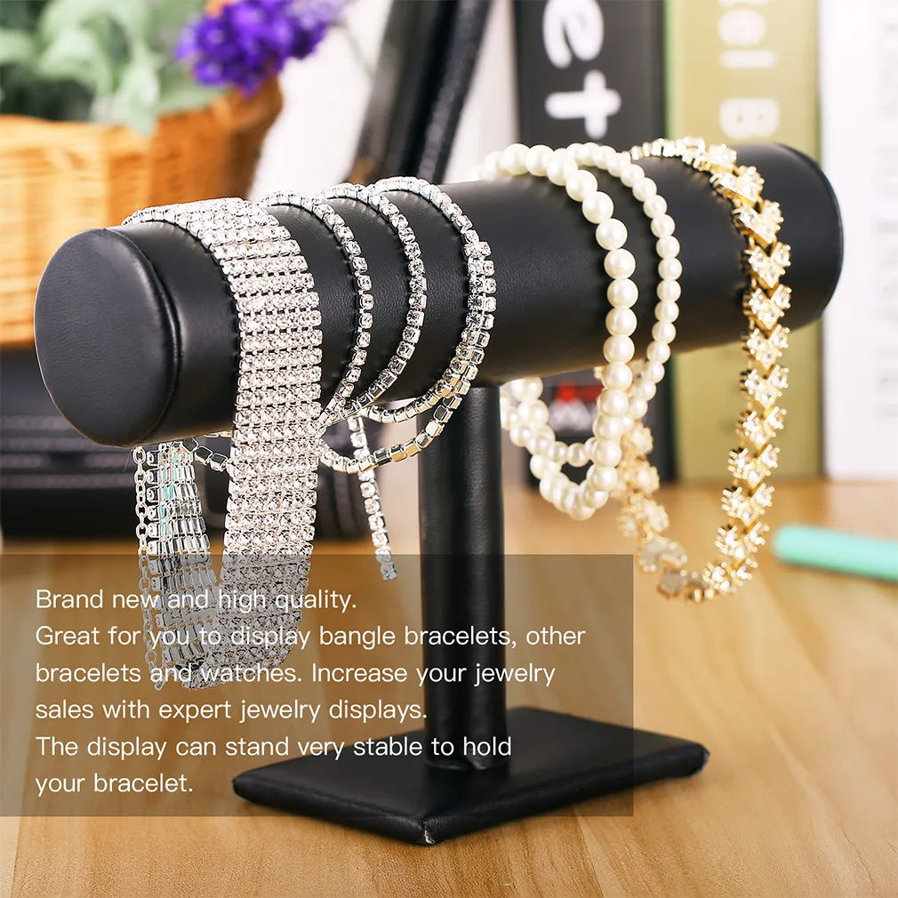 Genboli Portable Tbar Rack Organizer Stand Holder For Watch Armband Halsband smycken Förpackning Display Organisador New3761600