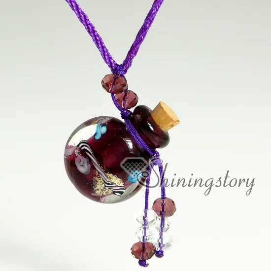 Aromatherapy Sieraden Geuren Handgemaakt Glas Essentiële Oliën Sieraden Murano Glas Sieraden Hanger Vintage Parfum Fles Hanger Ketting