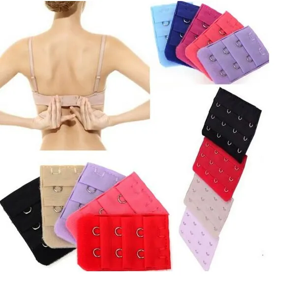 Women brassiere 3 Rows 2 Hooks Bra Extenders back buckle Clasp Strap Sewing Notion Tools Intimates Accessories