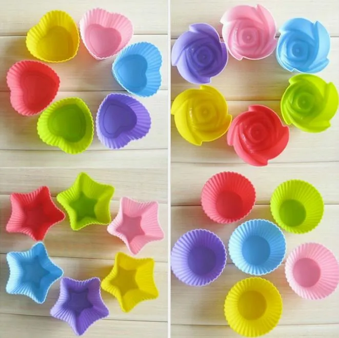 Hot sale high quality 7CM cupcake silicone cake Cup molds cake muffin cases silicone chocolate molds single cupcake holder baking tools
