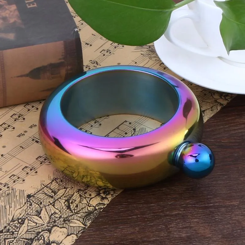 Bangle armband heup kolf draagbare ronde wijnfles 3,5 oz roestvrij staal wijnbangle whisky wodka alcohol drinkware voor